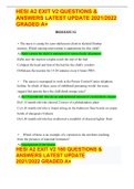 HESI A2 EXIT V2 QUESTIONS & ANSWERS LATEST UPDATE 2021/2022 GRADED A+