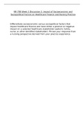 NR 708 Week 2 Discussion 2: Impact of Socioeconomic and Sociopolitical Factors on Healthcare Finance and Nursing Practice