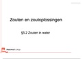 PowerPoint 5.2 Zouten in water 4 HAVO scheikunde chemie overal