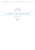 LLW2601 FINAL EXAM PACK ANSWERS AT THE END