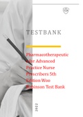 Pharmacotherapeutics for Advanced Practice Nurse Prescribers 5th Edition Woo Robinson Test Bank