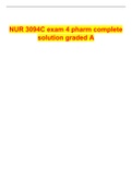 NUR 3094C exam 4 pharm complete solution graded A