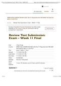 NRNP-6552 Review Test Submission: Exam - Week 11 Final