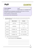 AQA EXAMPRO A-LEVEL CHEMISTRY PRACTICE PAPER 2 SUMMER 2022 100%