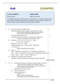 AQA EXAMPRO A-LEVEL CHEMISTRY PRACTICE PAPER 3 MARK SCHEME SUMMER 2022 100%CORRECT.