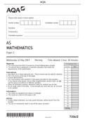 AQA 7356 AS June 2019 Paper 2 Pure and Stats