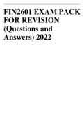 FIN2601 EXAM PACK FOR REVISION (Questions and Answers) 2022
