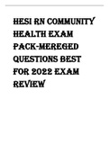 HESI RN COMMUNITY HEALTH EXAM PACK-MEREGED QUESTIONS BEST FOR 2022 EXAM REVIEW