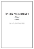 FIN4802 NEW Assignment 2 (SOLUTIONS) | SEM 1 2022 |