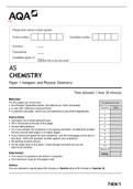 AQA AS CHEMISTRY PAPER74044/ 1/Paper 1 Inorganic and Physical Chemistry QP 2021