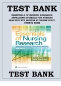 ESSENTIALS OF NURSING RESEARCH: APPRAISING EVIDENCE FOR NURSING PRACTICE 9TH EDITION BY DENISE POLIT, CHERYL BECK TEST BANK ISBN-978-1496351296