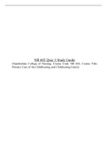 NR 602 Quiz 3 Study Guide, Chamberlain University NR 602: Primary Care of the Childbearing and Childrearing Family Practicum