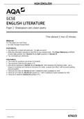 GCSE ENGLISH LITERATURE Paper 2 Shakespeare and unseen poetry