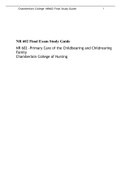 NR 602 Final Topic, Final Exam Study Guide  NR 602 Final Study Guide, NR 602 -Primary Care of the Childbearing and Childrearing Family, Chamberlain College of Nursing, Secure Better Grades.