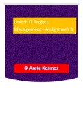 Unit 9: IT Project Management - Assignment 3 (Learning Aim B & C) (All Criterias Met) Distinction - BTEC Level 3