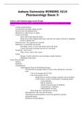 Auburn University NURSING 3210 Pharmacology Exam 3: Cancer and Immunosuppressant Drugs