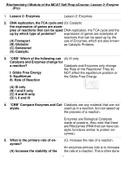 Biochemistry I Module of the MCAT Self Prep eCourse: Lesson 2: Enzymes (Pro)