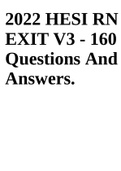 2022 HESI RN EXIT V3 -  Full 160 Questions And Answers.