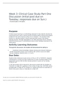 (GRADED) NR 511 Week 3 Discussion: Clinical Case Study Part One Discussion (Initial Post, Responses)