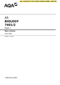 AQA AS BIOLOGY 7401/2 Paper 2 Mark scheme June 2020 Version: 1.0 Final 