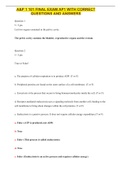 A&P 1 101 FINAL EXAM AP1 WITH CORRECT QUESTIONS AND ANSWERS