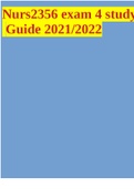 Nurs2356 exam 4 study Guide 2021/2022