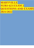 MARYVILLE NURS 623 EXAM 2 QUESTIONS AND EXAMS 2021/2022