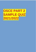 OSCE PART 2 SAMPLE QUIZ 2021/2022