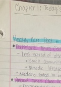 Class notes Introduction to Health Care &  Careers  