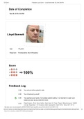 Lloyd Bennett Feedback vSim Log & Score - Completed | 100% Score