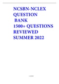 NCSBN-NCLEX QUESTION BANK 1500+ QUESTIONS REVIEWED SUMMER 2022.GUARANTEE