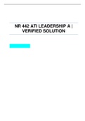 NR 442 ATI LEADERSHIP A | VERIFIED SOLUTION | VERIFIED SOLUTION 