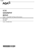 AQA-8035-1-Final-MS-Jun21-v1.0 GCSE GEOGRAPHY 8035/1 Paper 1 Living With The Physical Environment Mark scheme June 2021 Version: 1.0 Final Mark Scheme