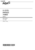 AQA-7408-2-W-MS. A-LEVEL PHYSICS 7408/2 Paper 2 Mark scheme June 2020 Version: 1.0 Final 