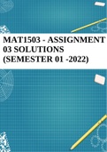 MAT1503 - ASSIGNMENT 03 SOLUTIONS (SEMESTER 01 -2022)