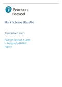 Geography p1 edexcel 2021 mark scheme AL