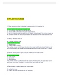 CNA Written Exam (answered) 100% correct-2022.