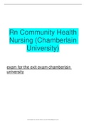 Rn Community Health Nursing -NR-436(Chamberlain University) exit exam chamberlain university