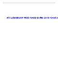 Exam (elaborations) ATI LEADERSHIP PROCTOR-2019 FORM A 