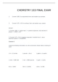 CHEMISTRY 103 EXAMINATION WITH CORRECT ANSWERS ONLY!!!