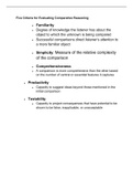 Criteria for Evaluating Comparative Reasoning-phil1116