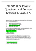 NURS 6401/ NR 305 HESI Review Questions and Answers (Verified & Graded A)