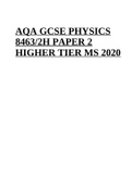 AQA GCSE PHYSICS PAPER 2 HIGHER TIER 2020 MS