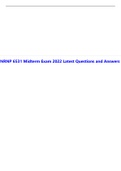 Exam (elaborations) NRNP 6531 Midterm 2022 Latest Questions and Answers | 100% Correct