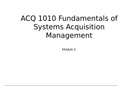 ACQ 1010 Fundamentals of Systems Acquisition Management Module 2
