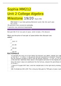 Sophia MM212 Unit 2 College Algebra Milestone  WITTH RATIONALE