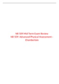 NR 509 Mid Term Exam Study Guide (Version 3) NR 509: Advanced Physical Assessment - Chamberlain, Best document for preparation, Verified And Correct Answers, Secure Better grade