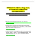 NRNP 6531 Week 10 Knowledge Check; Musculoskeletal Conditions and Neurologic Conditions