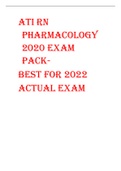 ATI RN PHARMACOLOGY 2020 EXAM PACKBEST FOR 2022 ACTUAL EXAM