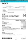 AQA GCSE COMBINED SCIENCE: TRILOGY Higher Tier Physics Paper 1H_QP_2021